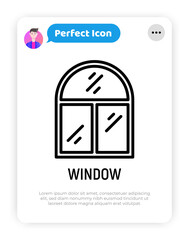 Window thin line icon. Modern vector illustration, element of architecture.