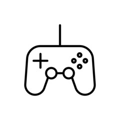 Recreation zone, gaming thin line icon. Gamepad, symbol of video game. Vector illustration.