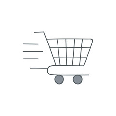 fast cart icon, fast shopping icon in color icon, isolated on white background 