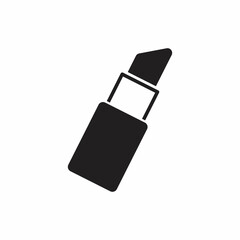 Lipstick icon. Simple flat logo of lipstick isolated on white background