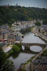 Fototapeta na wymiar view on the viaduct and the city of dinan