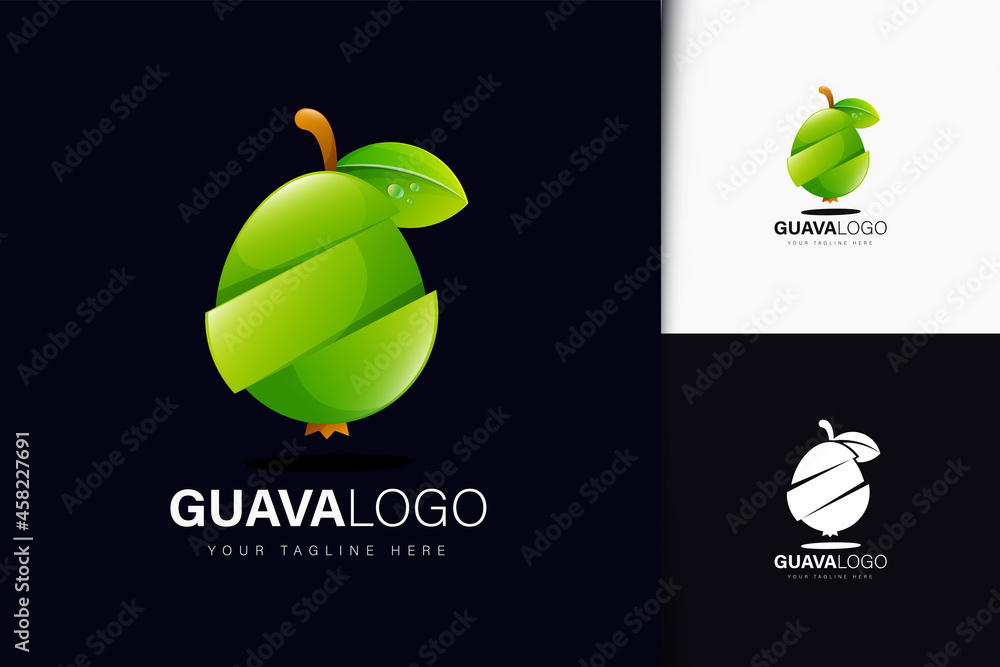 Poster guava logo design with gradient