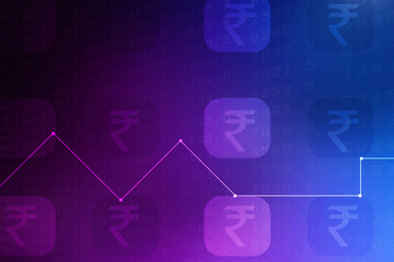 Rupee currency .2D rendering illustration