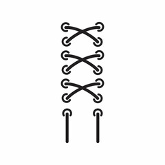 Shoelace icon. Simple flat logo of shoelace on white background