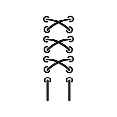 Shoelace icon. Simple flat logo of shoelace on white background