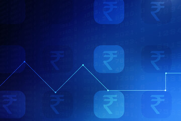 Rupee currency .2D rendering illustration