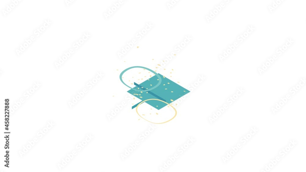 Poster artificial islands in the uae icon animation isometric best object on white backgound