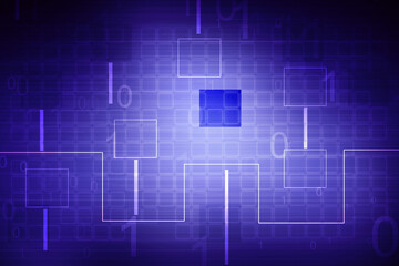 2d illustration Abstract futuristic electronic circuit technology background