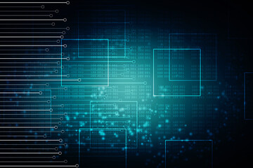 2d illustration Abstract futuristic electronic circuit technology background