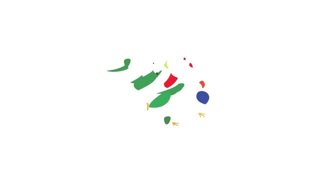 Parrot icon animation isometric best object on white backgound