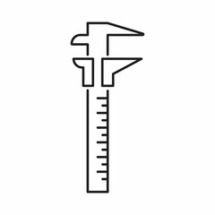 Vernier caliper thin line icon, tool and instrument, gauge sign