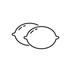 lemon icon outline illustration. isolated on white background