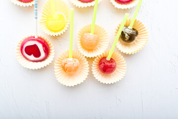 A lollipop, chupeta, lollipop, colored on white background, Spain