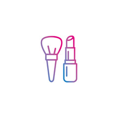Makeup outline gradient icon vector