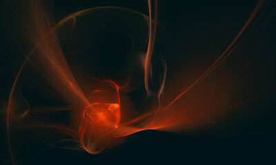 Elegant blazing 3d flame, silky smooth red smoke or incense rushing beautifully in dark space. Fluid glowing smoke or liquid plasma dance. Great as card, cover, art print or for other design ideas.