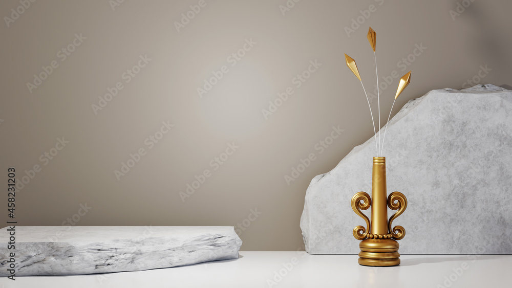 Poster 3d rendering of background for displaying product, creams and cosmetics. for show product. blank bac