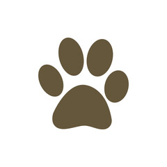 Paw logo or cat and dog animal pet vector paw footprint icon