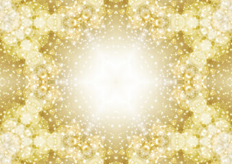 茶金色の曼荼羅のような幾何学背景