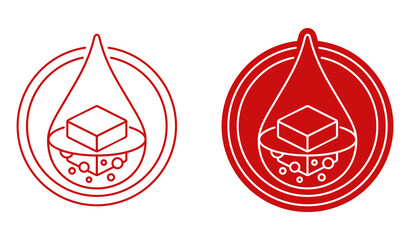 Diabetes flat icon - sugar and blood drop