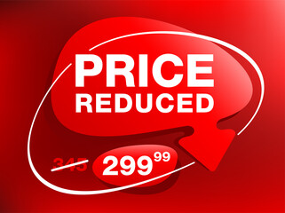 Price Reduced red decorative banner template