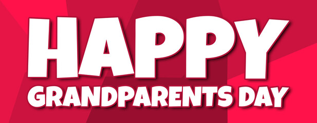 happy grandparents day - text written on irregular red background