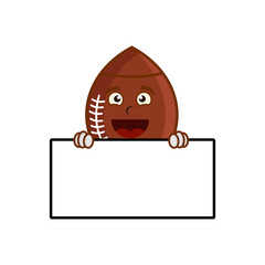 Cartoon character american football with board. illustration flat style. prints design, children book, children t shirt etc. design template vector