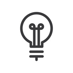 Light bulb linear vector icon. Idea symbol, electric lamp.