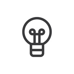 Light bulb linear vector icon. Idea symbol, electric lamp.