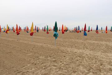 beach at deauville in normandy (france)