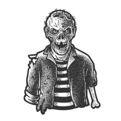 Obraz premium Zombie sketch raster illustration
