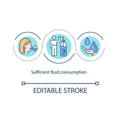 Sufficient fluid consumption concept icon. Daily amount of water recommendation. Hydration abstract idea thin line illustration. Vector isolated outline color drawing. Editable stroke