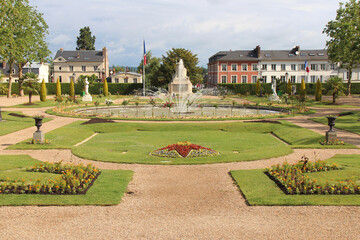 public garden in lisieux in normandy (france)