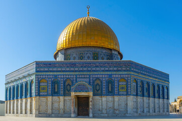 Fototapeta na wymiar The Dome of the Rock Mosque is a famous architectural monument. 