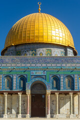 Fototapeta na wymiar The Dome of the Rock Mosque is a famous architectural monument. 