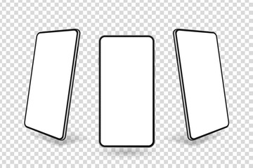 3D realistic smartphone mockup with blank display