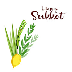 Vector illustration of a Background for Jewish holiday Happy Sukkot.