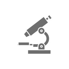 Microscope grey icon. Isolated on white background