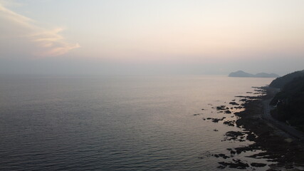 Obraz premium 『ドローン空撮』ニホンの自然と風景！ 山口県光市の街並みと瀬戸内海