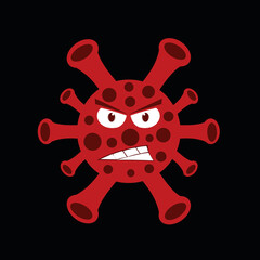 corona virus on black background. vector illustration