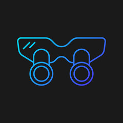 Dental loupes gradient vector icon for dark theme. Equipment for enlarging and examining teeth. Magnifying glasses. Thin line color symbol. Modern style pictogram. Vector isolated outline drawing