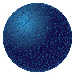 Sphere with gradient polygons pattern along the surface design element