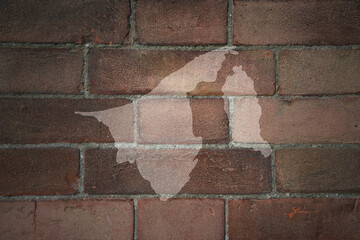map of brunei on a old brick wall