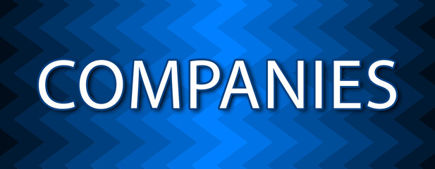 Companies - text written on blue wavey background