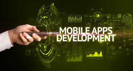hand holding wireless peripheral, modern technology concept