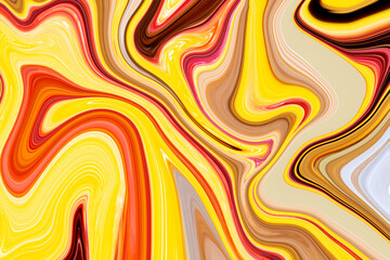 Marble ink colorful. Orange marble pattern texture abstract background. can be used for background or wallpaper, Flow ink