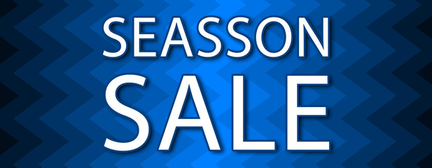 Seasson Sale - text written on blue wavey background