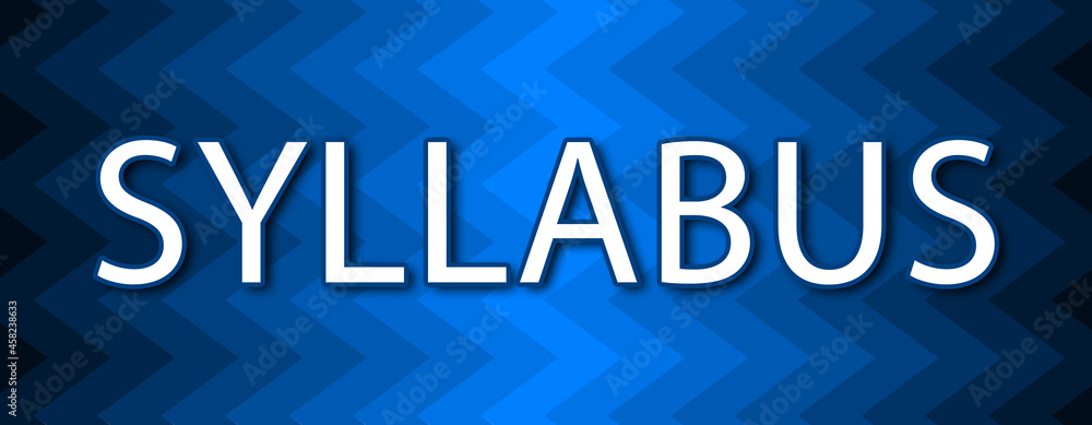 Wall mural syllabus - text written on blue wavey background