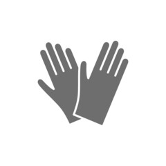 Fototapeta na wymiar Protective rubber gloves grey icon. Isolated on white background