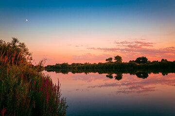 The Croxfall Lake near Burton on Trent in England, beatifull view on sunset