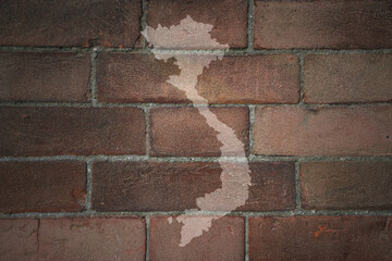 map of vietnam on a old brick wall